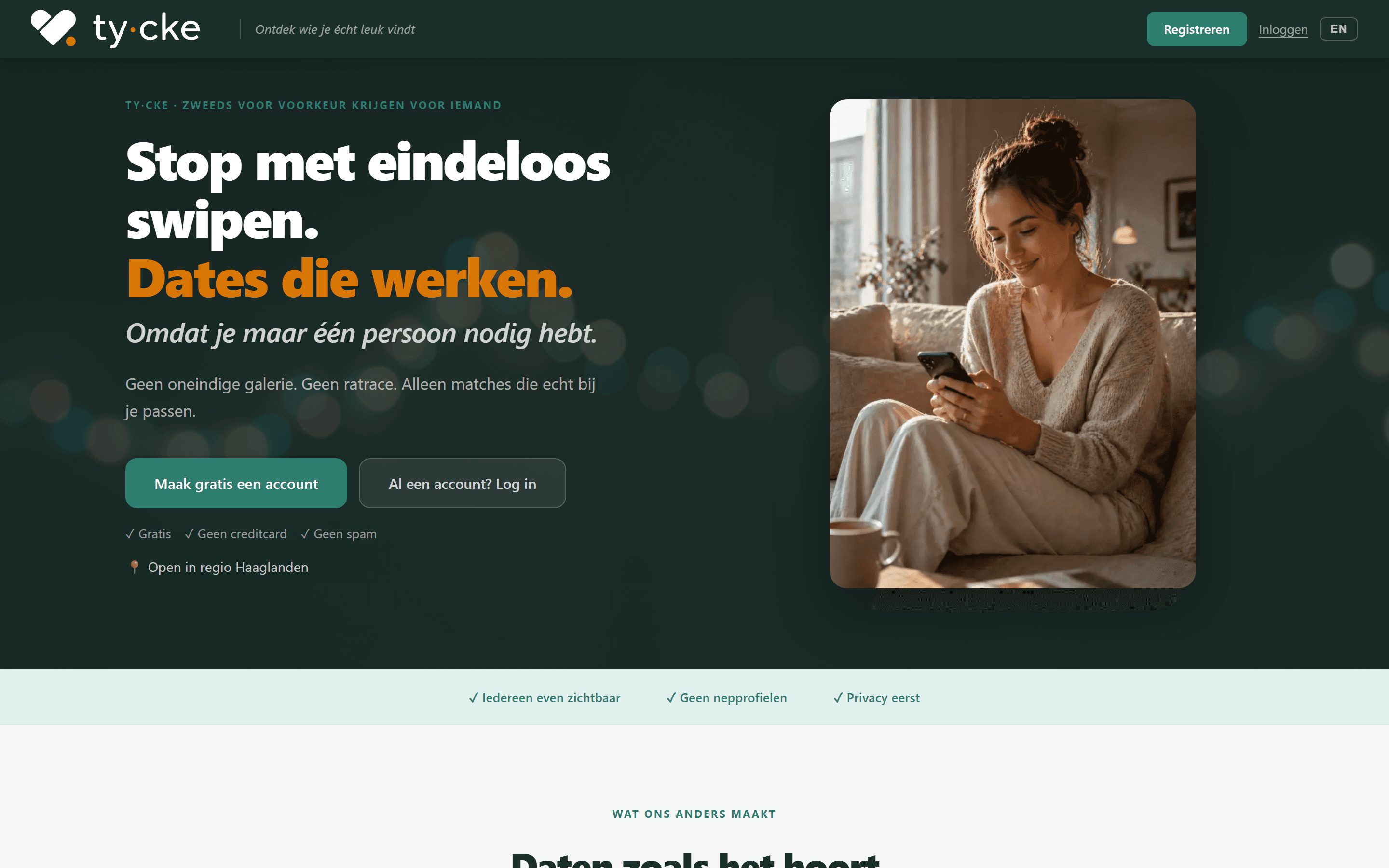 Screenshot van Tycke